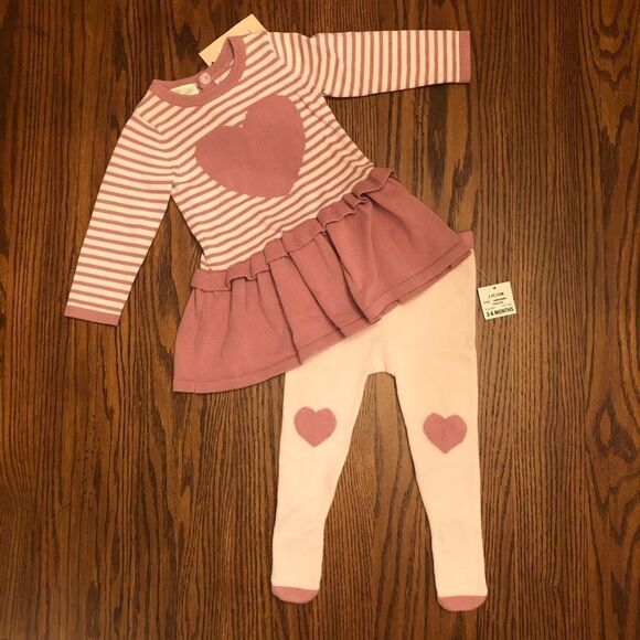 Ensemble Bébé First Impressions 4 Pièces - Cardigan, Bodysuit, 2 Pantalons, Tailles 0-3M/3-6M